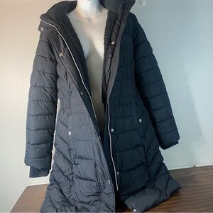 Hollister Puffer Collection Quilted Jacket Navy Blue Zipper
